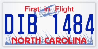 NC license plate DIB1484