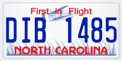 NC license plate DIB1485