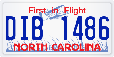 NC license plate DIB1486