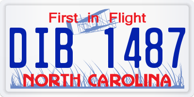 NC license plate DIB1487