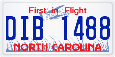NC license plate DIB1488