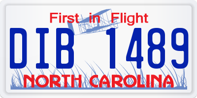 NC license plate DIB1489