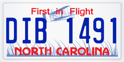NC license plate DIB1491