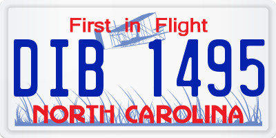 NC license plate DIB1495
