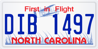 NC license plate DIB1497