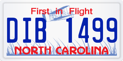 NC license plate DIB1499