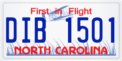 NC license plate DIB1501