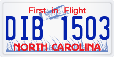 NC license plate DIB1503