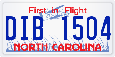 NC license plate DIB1504