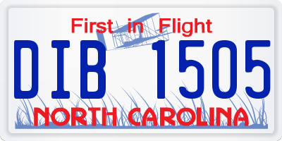 NC license plate DIB1505