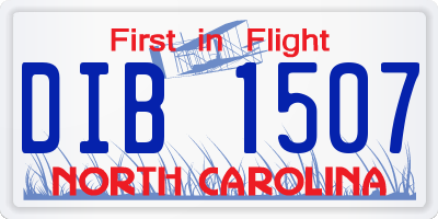 NC license plate DIB1507