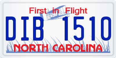 NC license plate DIB1510