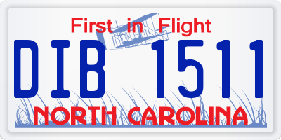 NC license plate DIB1511