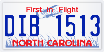 NC license plate DIB1513