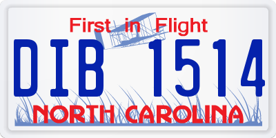 NC license plate DIB1514