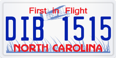 NC license plate DIB1515