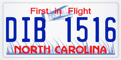 NC license plate DIB1516