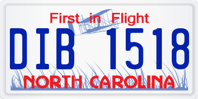 NC license plate DIB1518