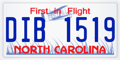 NC license plate DIB1519