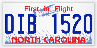 NC license plate DIB1520