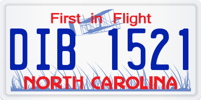 NC license plate DIB1521
