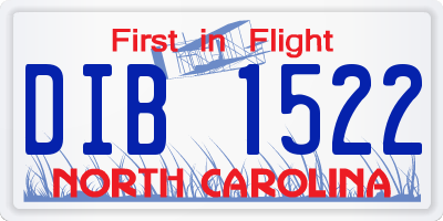 NC license plate DIB1522