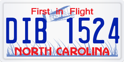 NC license plate DIB1524