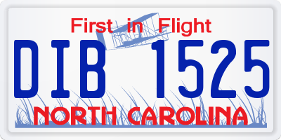 NC license plate DIB1525