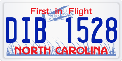 NC license plate DIB1528