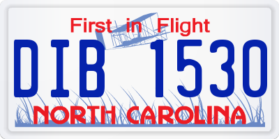 NC license plate DIB1530