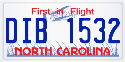 NC license plate DIB1532