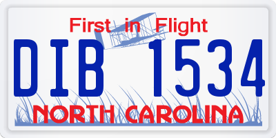 NC license plate DIB1534