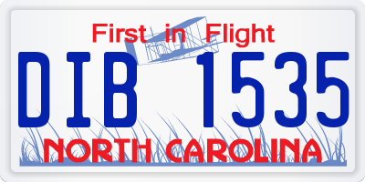 NC license plate DIB1535