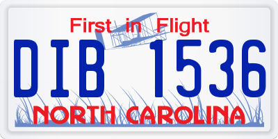 NC license plate DIB1536