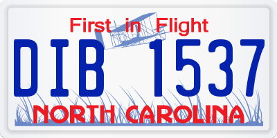 NC license plate DIB1537