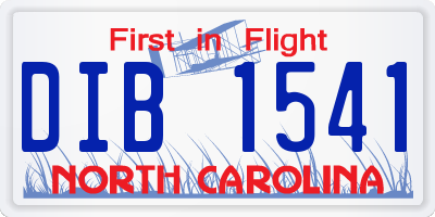 NC license plate DIB1541
