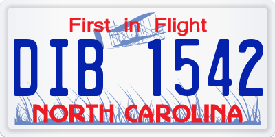 NC license plate DIB1542
