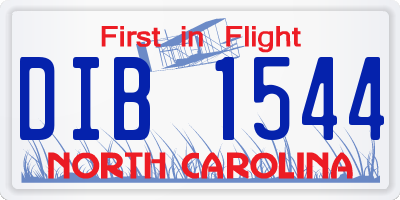 NC license plate DIB1544