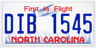 NC license plate DIB1545