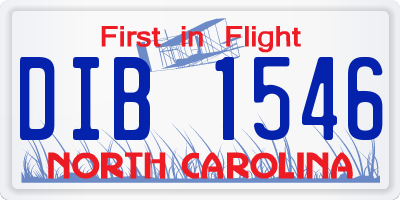 NC license plate DIB1546