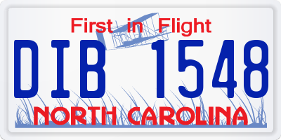 NC license plate DIB1548