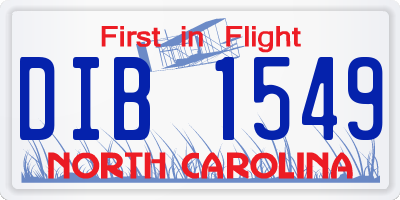 NC license plate DIB1549