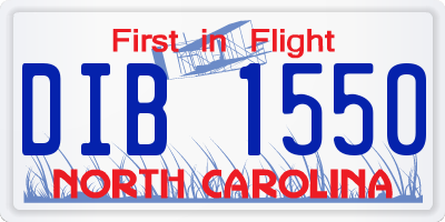 NC license plate DIB1550