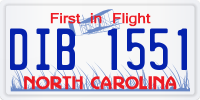 NC license plate DIB1551