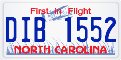 NC license plate DIB1552