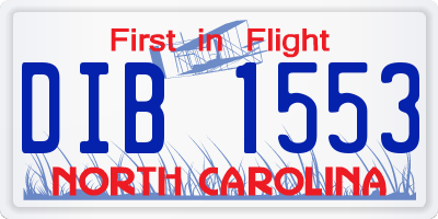 NC license plate DIB1553