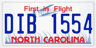 NC license plate DIB1554