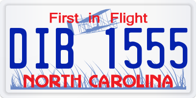 NC license plate DIB1555
