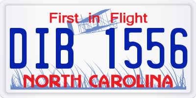 NC license plate DIB1556