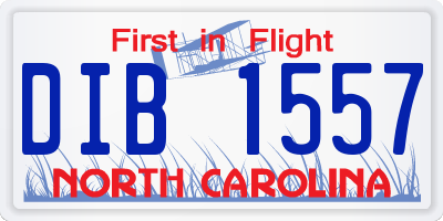 NC license plate DIB1557
